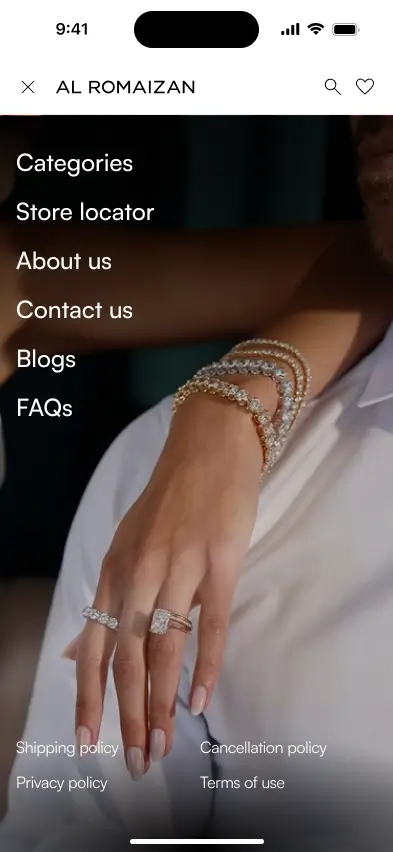 Al Romaizan Mobile App Navigation