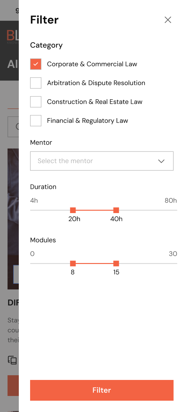 BLegal Knowledge Filters